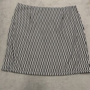 Madcap England Skirt UK 16 / US 12 Black White Geometric Print Retro Mini